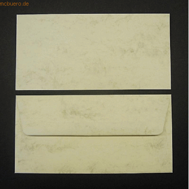 Bild von Blanke, Briefumschlag, Briefumschläge DINlang 100g/qm gummiert VE=100 Stück chamois marmora (110 x 220 mm, 100 x)