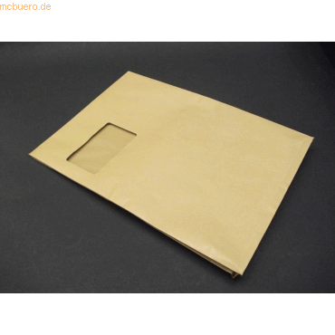 Bild von Blanke, Versandtasche + Luftpolstertasche, Faltentaschen 229x324x20mm C4 130g/qm HK Fenster VE=250 Stück braun (250 x)