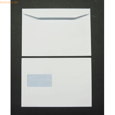 Bild von Blanke, Briefumschlag, Kuvertierhüllen 178x254mm 90g/qm gummiert Sonderfenster VE=500 Stück weiss (178 x 254 mm, 500 x)