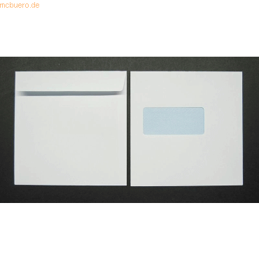 Bild von Blanke Briefhüllen Briefumschlag Briefumschläge 165x165mm 100g/qm gummiert Sonderfenster VE=500 Stück w