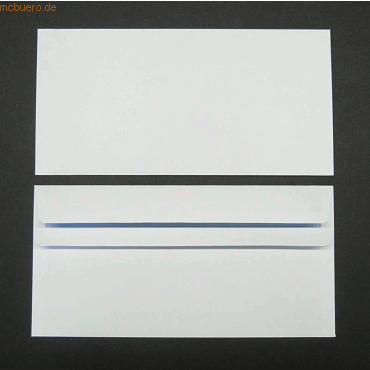 Bild von Blanke, Briefumschlag, Briefumschläge DINlang 100g/qm selbstklebend VE=500 Stück weiss (110 x 220 mm, 500 x)