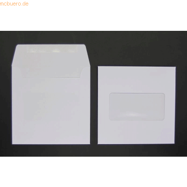 Bild von Blanke, Briefumschlag, Briefumschläge 125x125mm 100g/qm haftklebend Sonderfenster VE=100 Stück weiss (100 x)