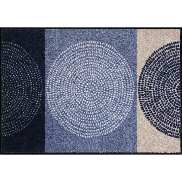 Bild von Salonloewe Fußmatte waschbar Nestor Denim 050x075 cm Eingangs-Matte Haustür Fussabtreter Design-Kreise