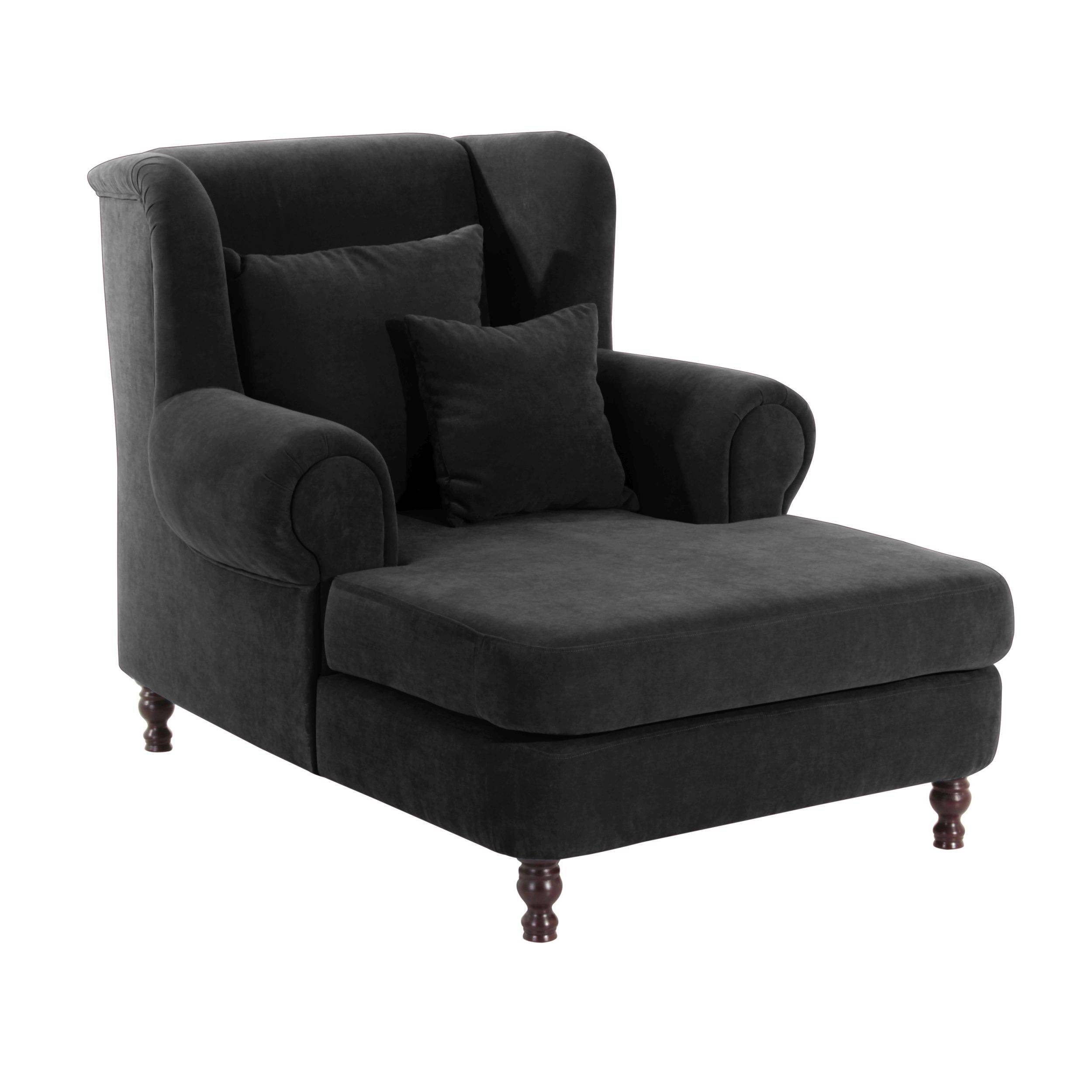 Bild von Max Winzer Big-Sessel Mareille Veloursstoff - Schwarz