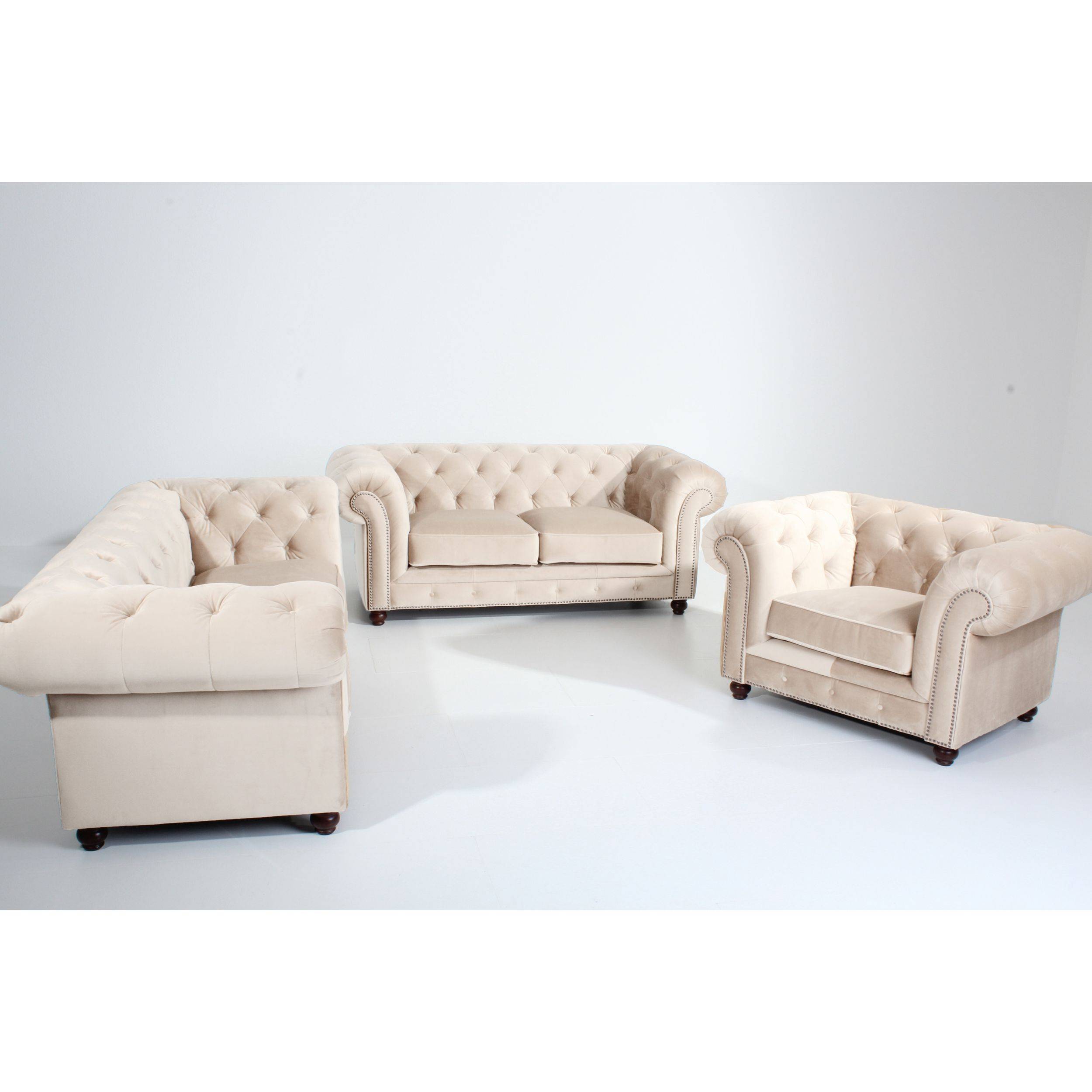 Bild von Max Winzer Sofa Orleans Samtvelours - Creme