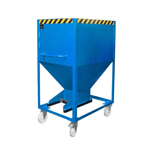 Bild von eurokraft Pro Silobehälter Trichterform fahrbar – 0,6 m³ in lichtblau