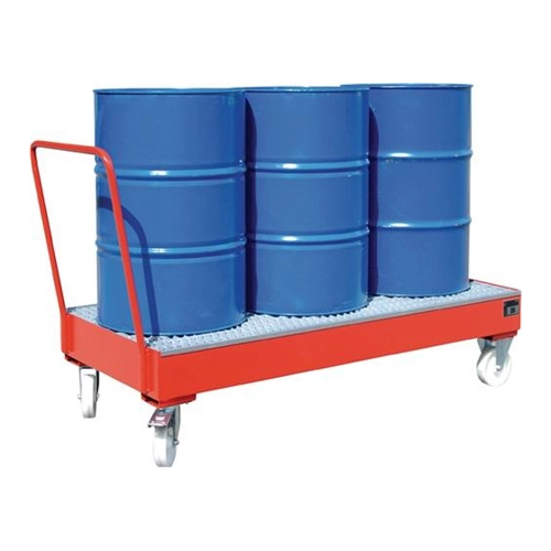 Bild von Auffangwanne 202l, Stahlbl. mit Gitterrost, fahrbar - BAUER®