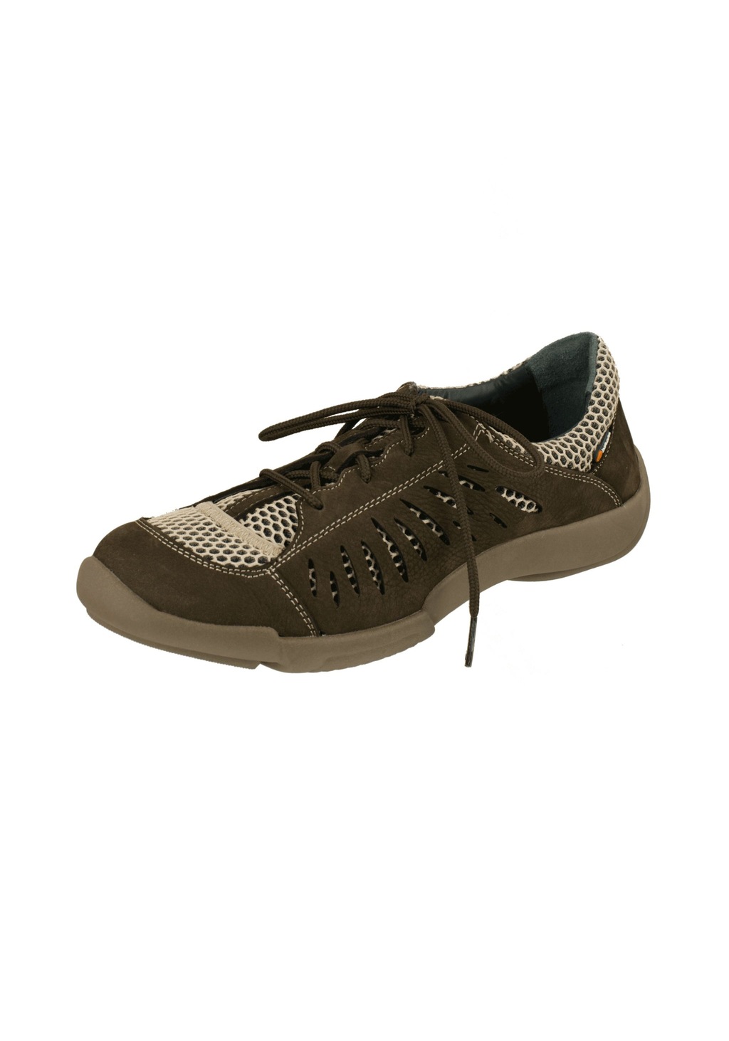 Bild von Binom Damen Schnürer Maria aus Rindsleder mit Mesh in Weite G & H, Outdoor Freizeitschuhe mit Wechselfußbett, Wanderschuhe Damen 36 braun