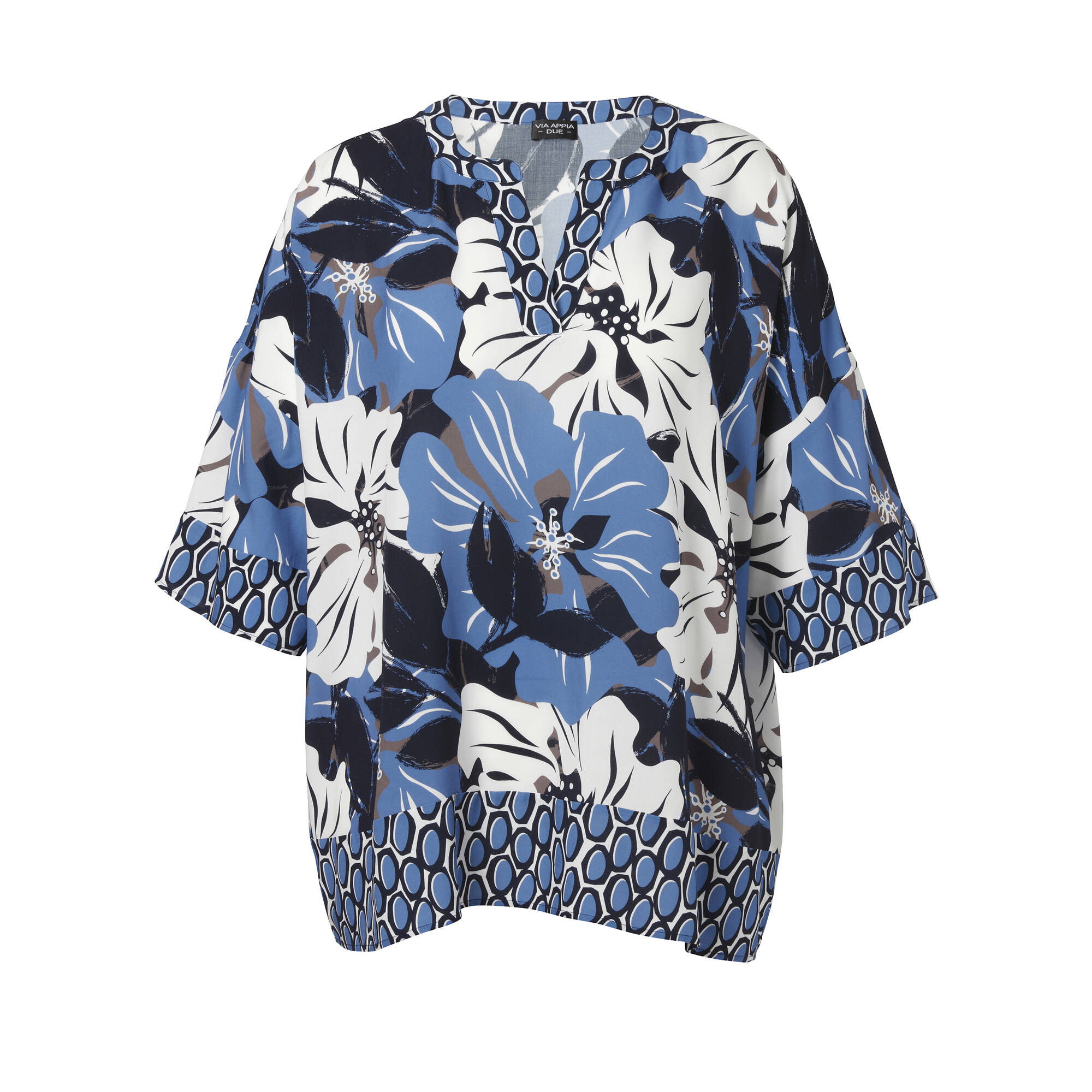 Bild von VIA APPIA DUE Klassische Bluse mit gepunktetem, floralem Muster-Mix