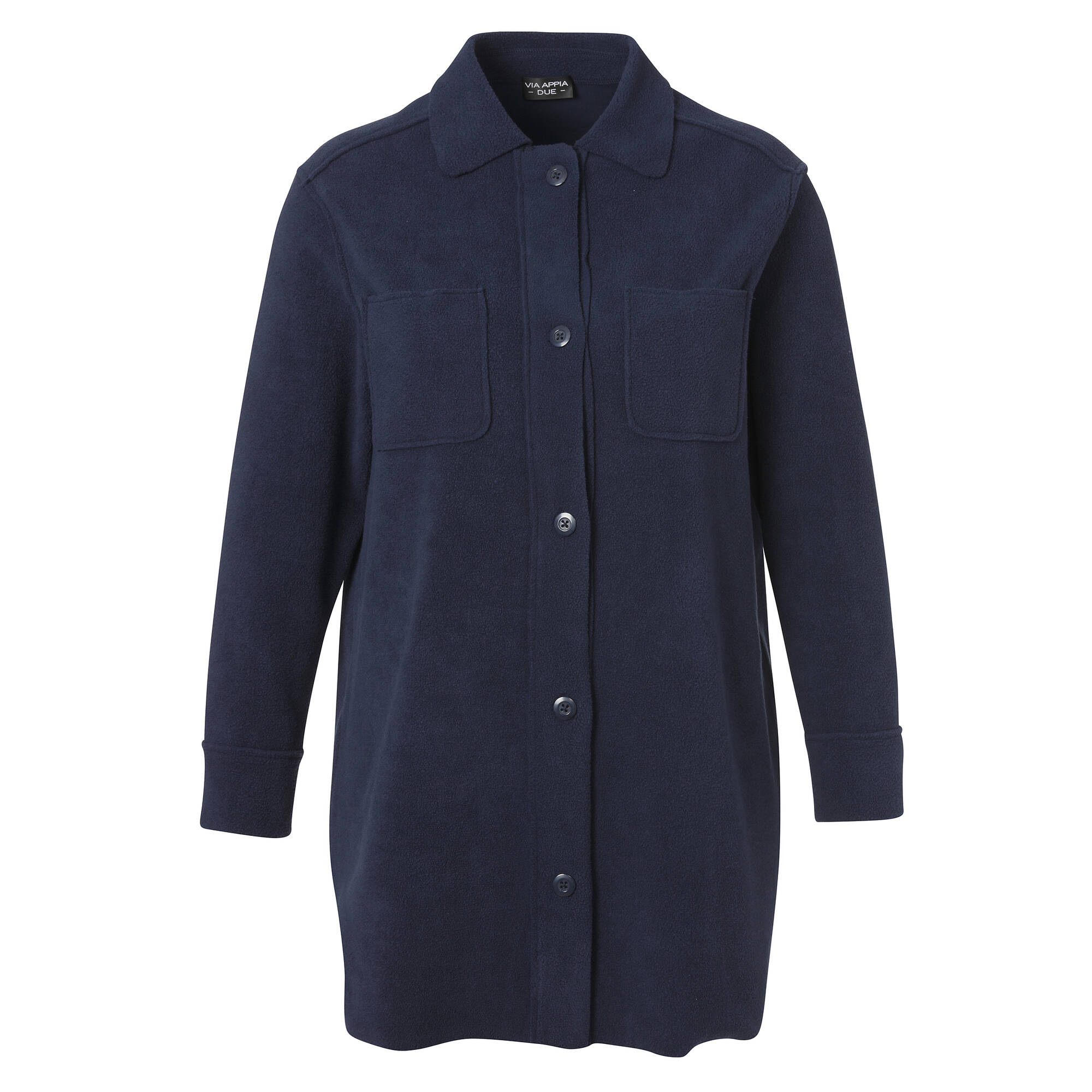 Bild von Dezente Fleecejacke in unifarbenem Design