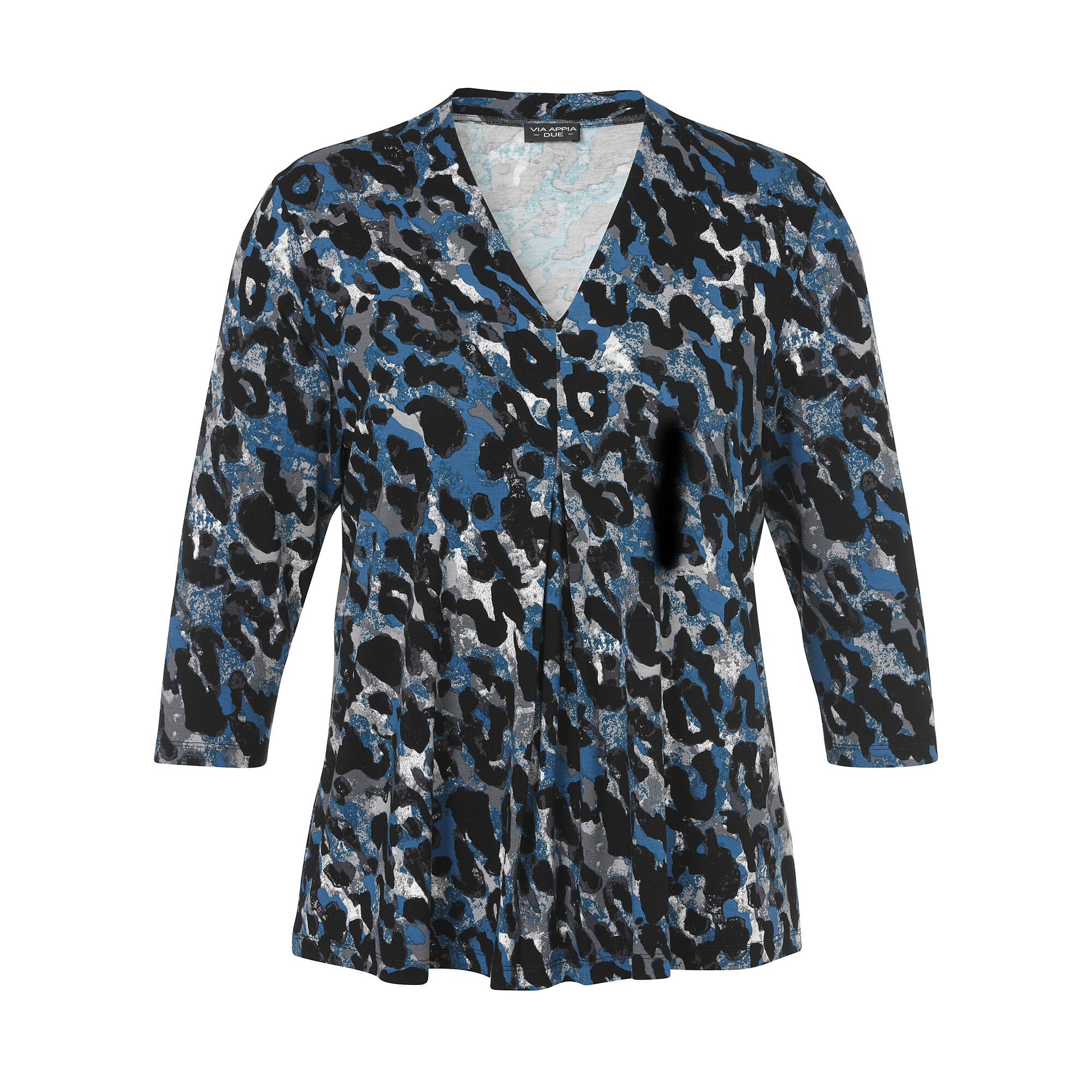 Bild von Via Appia Due Damen Extrovertiertes 3/4-Arm-Shirt mit abstraktem Animalprint