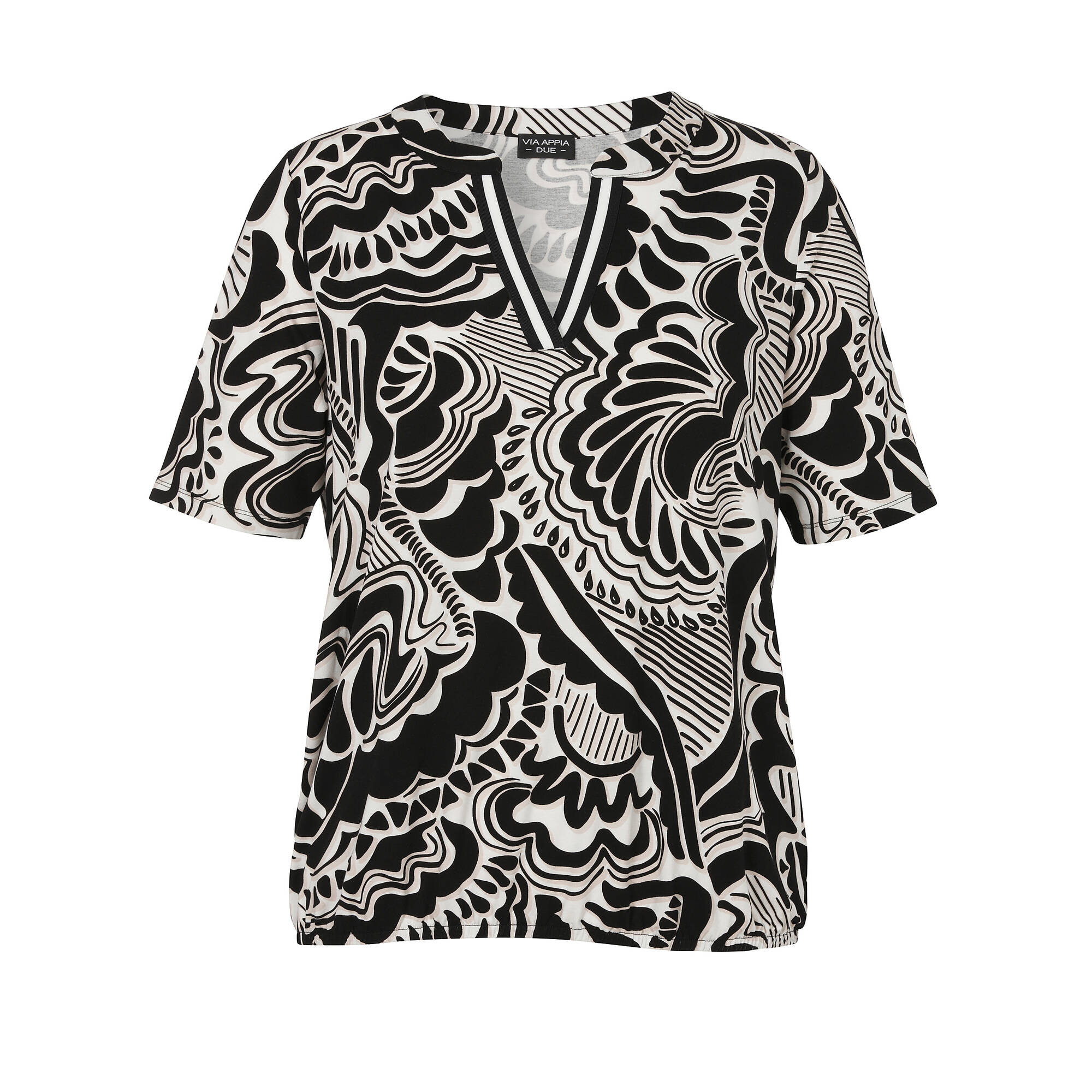 Bild von Black&White Halbarm-Shirt mit Allover-Print