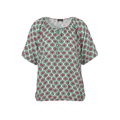 Bild von Halbarm Print-Bluse mit Gummizug-Säumen