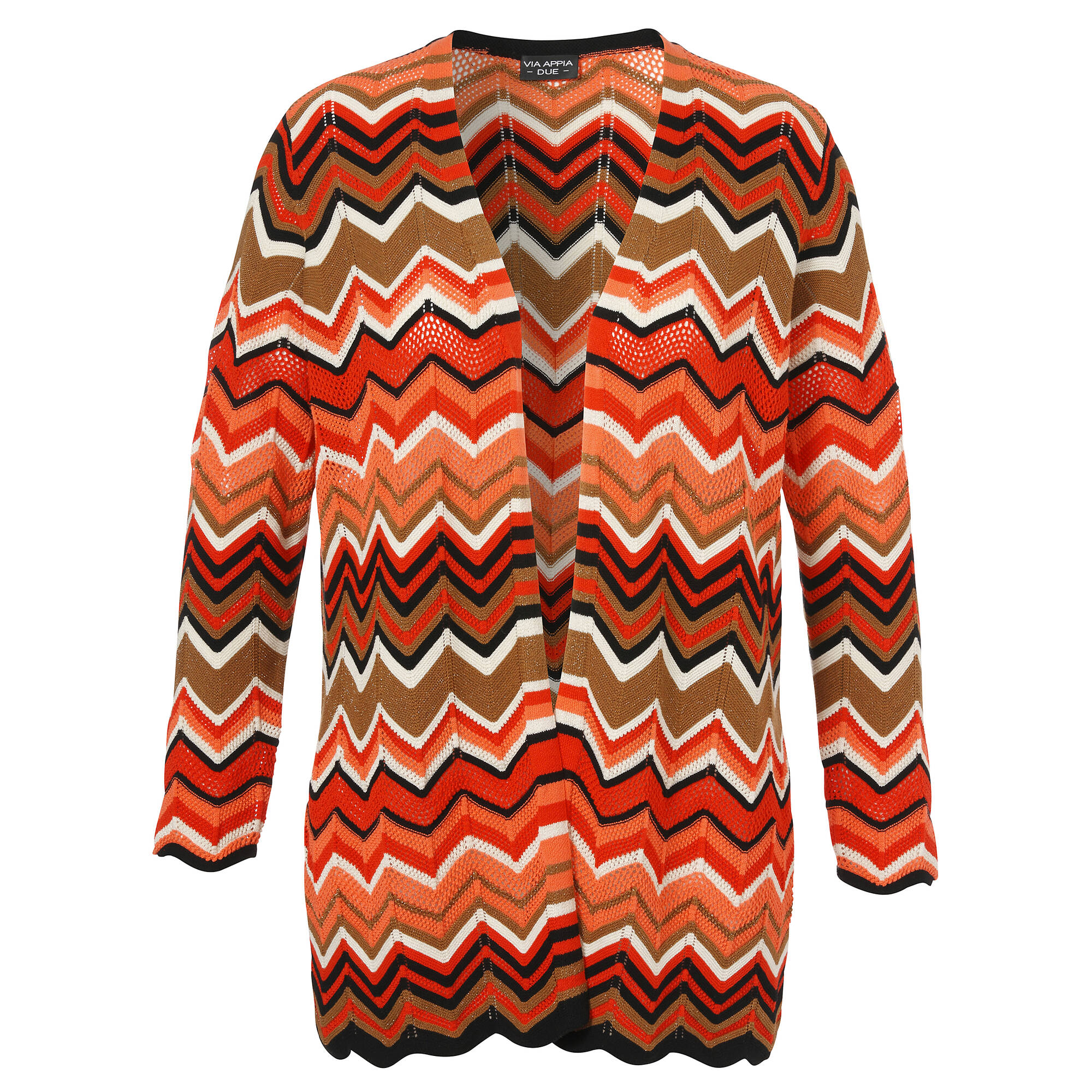 Bild von Feminine Baumwoll-Strickjacke mit edlem Ajourmuster