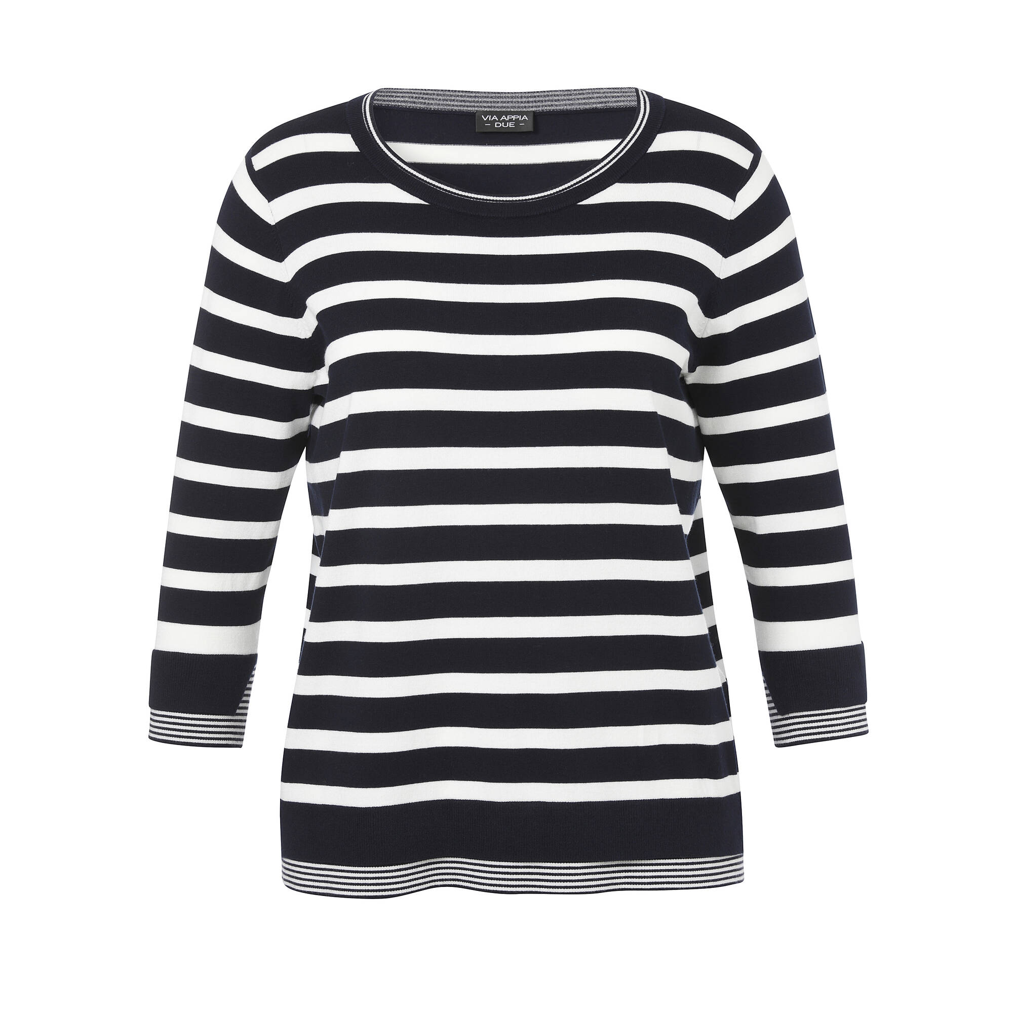 Bild von 3/4-Arm Ringel-Pullover Marine-Look
