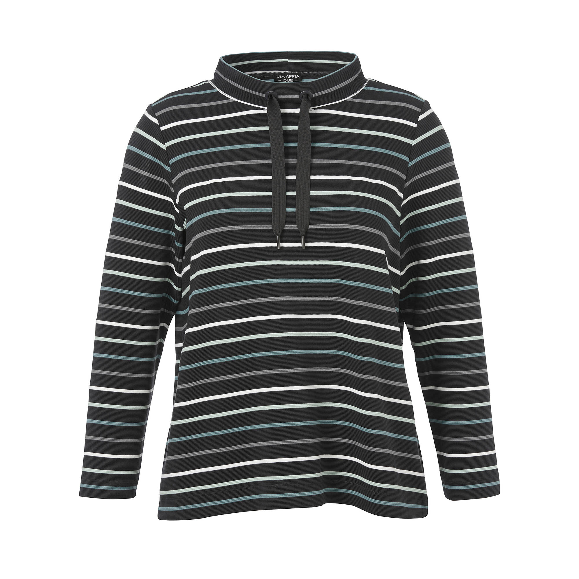 Bild von Geringeltes Sweatshirt mt Stehkragen
