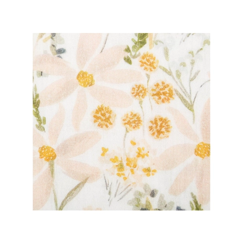 Bild von SCHÖNER LEBEN. Stoff Musselin Blumen Aquarell in Weiß und Ocker