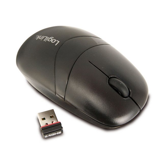 Bild von LogiLink Mouse Optical Wireless 2.4 GHz Mini with Autolink (Kabellos), Maus, Schwarz