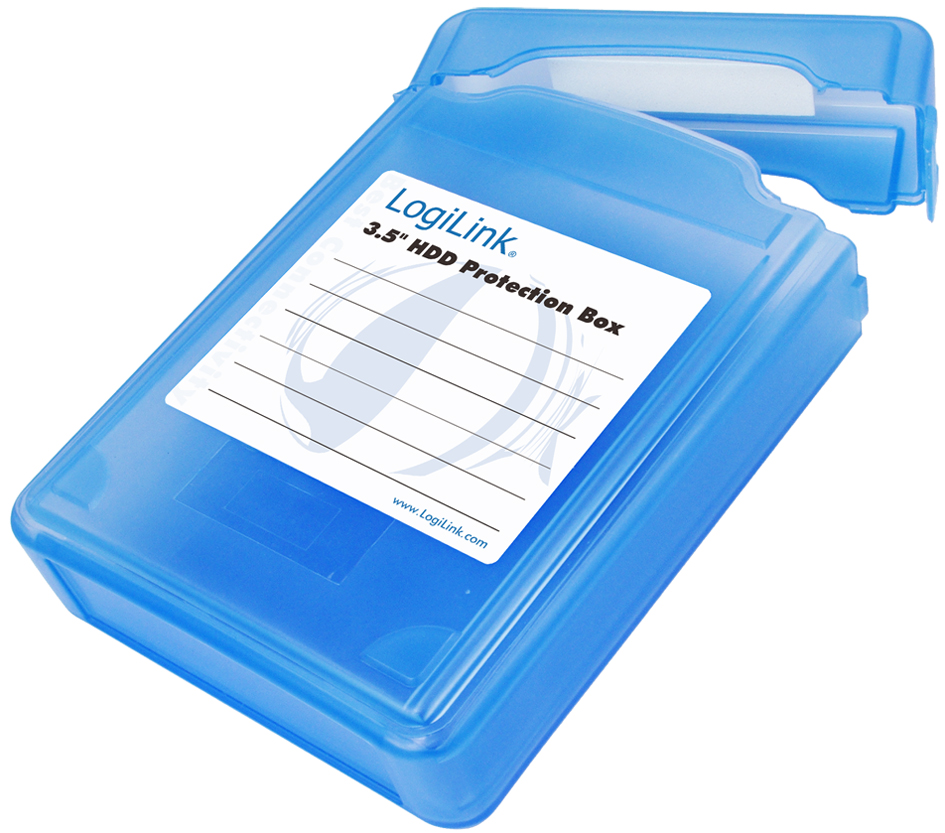 Bild von LogiLink UA0133 Festplatte Schutzhülle für 1x 8,9 cm (3,5 Zoll) HDD, blau