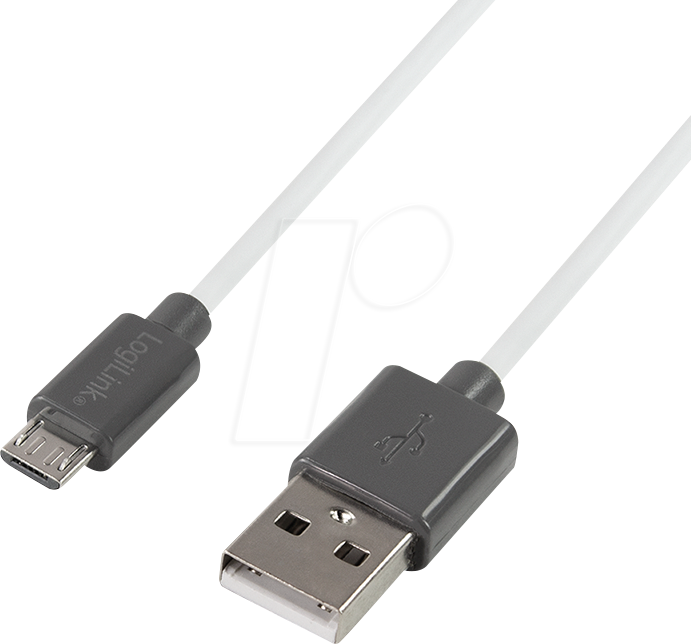 Bild von LOGILINK CU0063 - USB 2.0 Kabel, A Stecker auf Micro-B Stecker, weiß/schwarz, 1,8