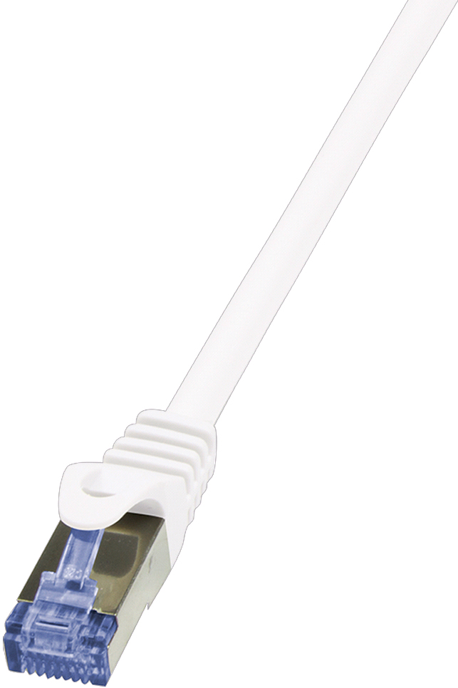 Bild von Logilink CQ3022S RJ45 Netzwerkkabel, Patchkabel CAT 6a S/FTP 0.50m Grau Flammwidrig, mit Rastnasensc, 1 Stück