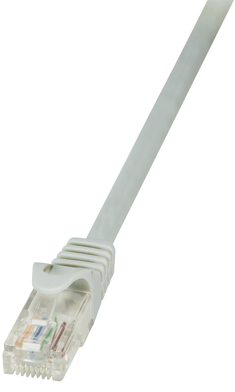 Bild von 10.00m LogiLink Cat. 5e Patchkabel U/UTP RJ45 Stecker auf RJ45 Stecker Grau Polybag / ungeschirmt