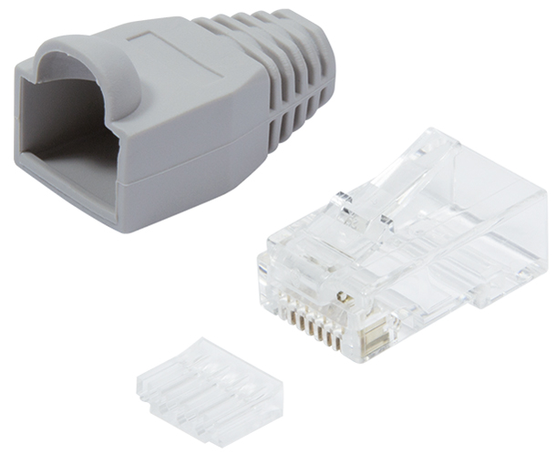 Bild von LogiLink MP0023 RJ45-Steckverbinder CAT 6, ungeschirmt MP0023 Stecker, gerade Pole: 8P8C Grau 100St.