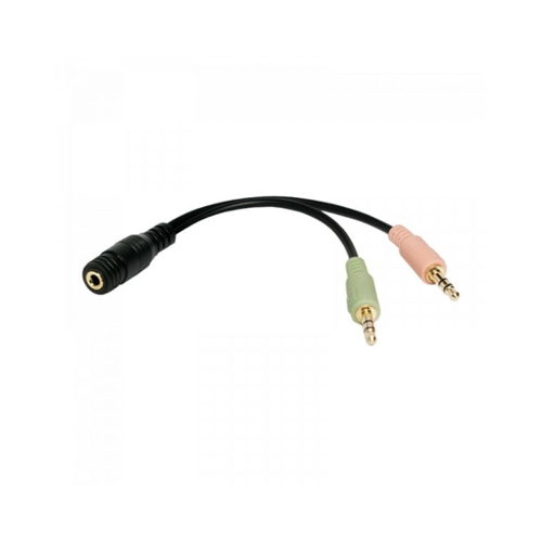 Bild von LogiLink Audio adapter 3.5 stereo 4p. female to 2 x 3.5 stereo male CA0020