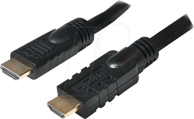 Bild von Logilink Active HDMI High Speed Cable - HDMI mit Ethernetkabel - HDMI (S) bis HDMI (S) - 20 m - Schwarz - aktiv, geformt, 4K Unterstützung (CHA0020)