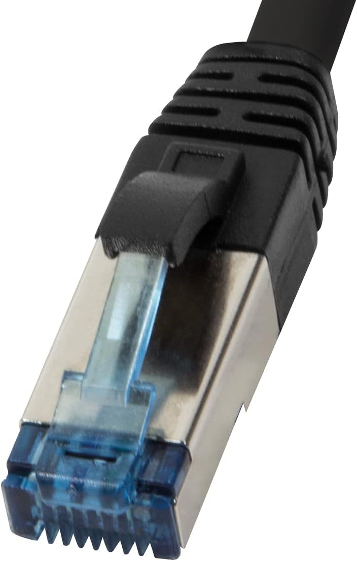 Bild von LogiLink CQ6025S RJ45 CAT 6a S/FTP 0.50m Schwarz Geflechtschirm, Halogenfrei, PUR-Mantel, Säurebest