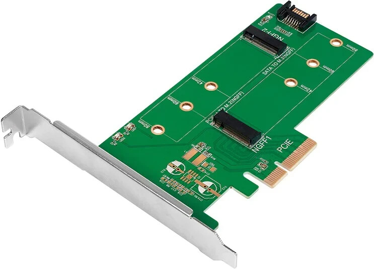 Bild von LOGILINK PC0083 - Dual M.2 PCIe Adapter für SATA und PCIe SATA SSD