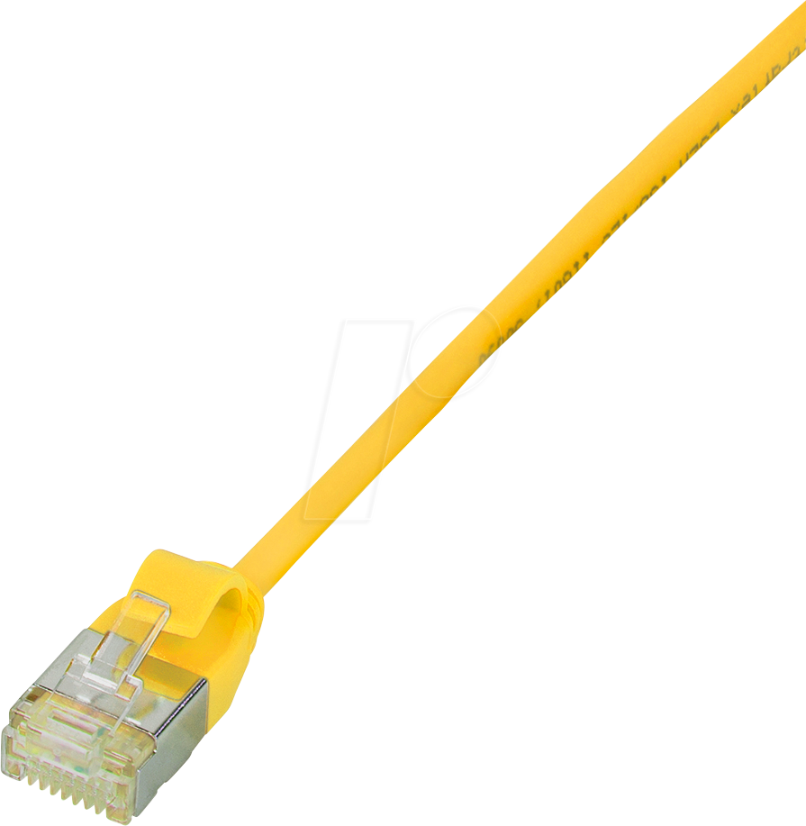 Bild von LogiLink CQ9077S RJ45 Netzwerkkabel, Patchkabel CAT 6a U/FTP 5.00m Gelb extrem dünn, Flammwidrig, F