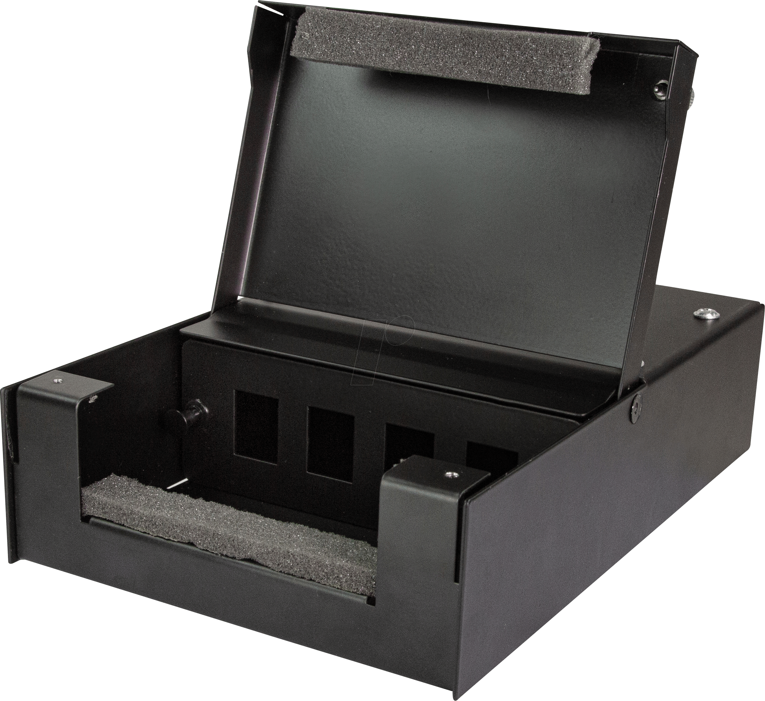 Bild von LogiLink Consolidation Point Box (CP) - Kabelanschlusskasten - Deckenmontage, Oberfläche montierbar, Unterboden - Schwarz, RAL 9005 - 4 Ports