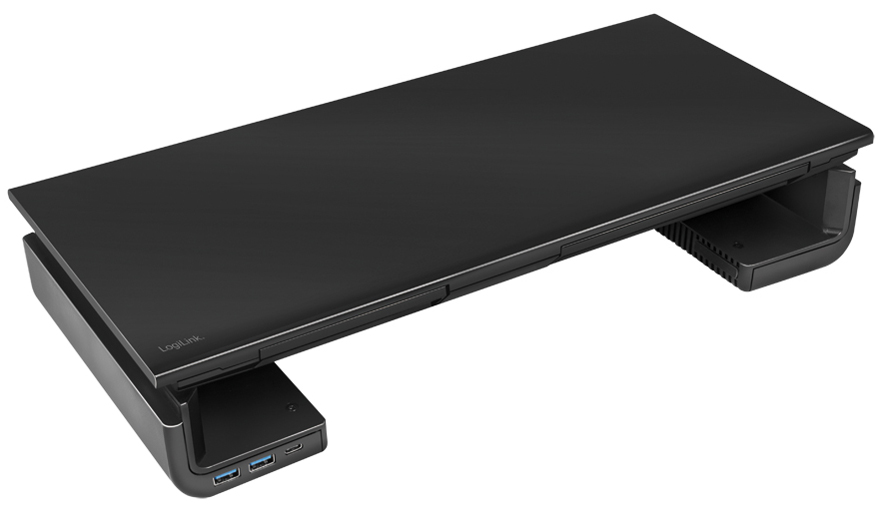 Bild von LogiLink Ergonomic tabletop monitor riser 420-520 mm long 2x USB 3.0 1x USB-C 25 kg