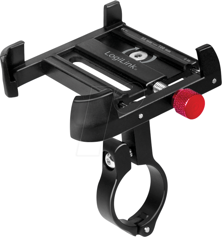 Bild von LogiLink Fahrrad-Smartphonehalterung, gerade, schwarz/rot hochwertige Aluminiumlegierung, geeignet für Mobilgeräte - 1 Stück (AA0147)