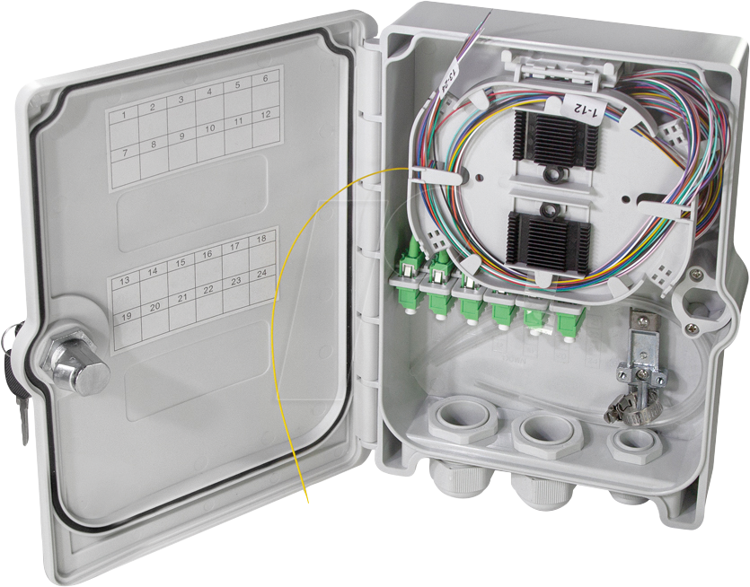 Bild von LogiLink FTTH/FTTB-Anschlussgehäuse, 24x LC/APC, bestückt Hausanschlussgehäuse (APL) für 24 Crimpspleiße, spleißfertig - 1 Stück (FB124LC)