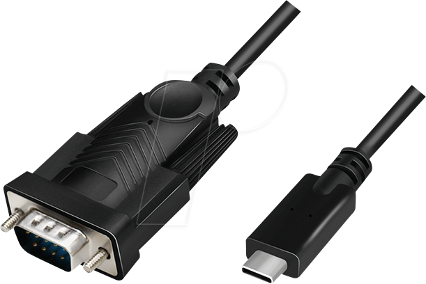 Bild von LogiLink AU0051A - USB 2.0 (Typ-C) auf Seriell (RS232) Adapterkabel für Windows (bis einschließlich Win11), Länge 1,2 m