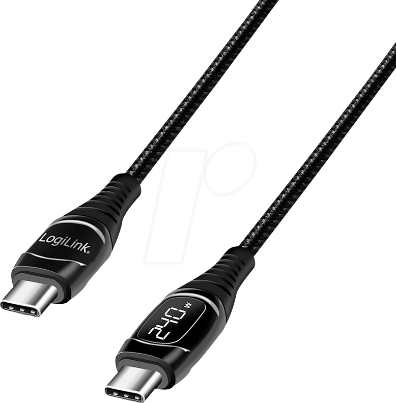 Bild von LogiLink USB 2.0 Ladekabel, C-Stecker - C-Stecker, 2,0 m schwarz, USB-C Stecker - USB-C Stecker, geschirmt, USB-IF - 1 Stück (CU0185)