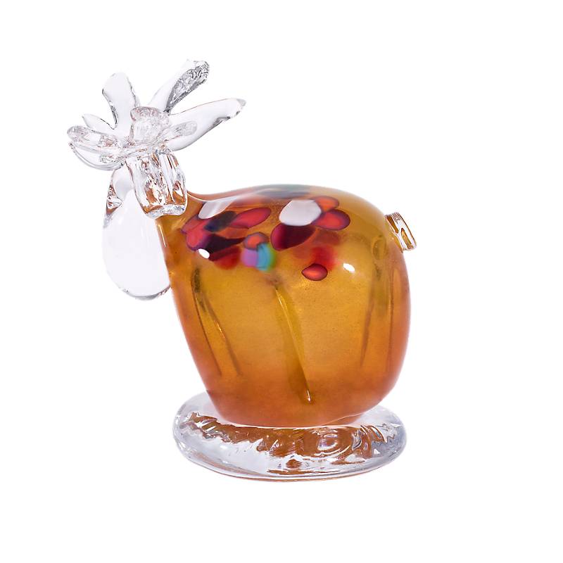 Bild von Glas Figur Elch Tierwelt 13cm rot