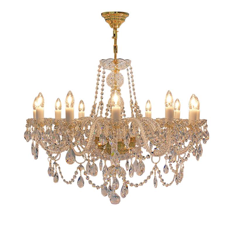 Bild von Kronleuchter Larissa Erleuchtung, Gold/Transparent, aus Glas