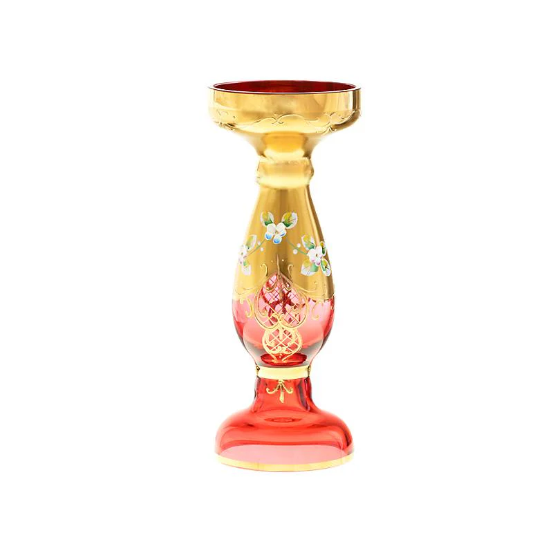 Bild von Kerzenhalter Red Queen 22 cm, Rot/Gold, aus Glas