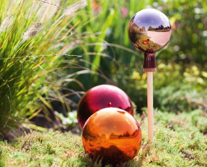 Bild von Rosenkugel silber verspiegelt Gartenflair 8cm