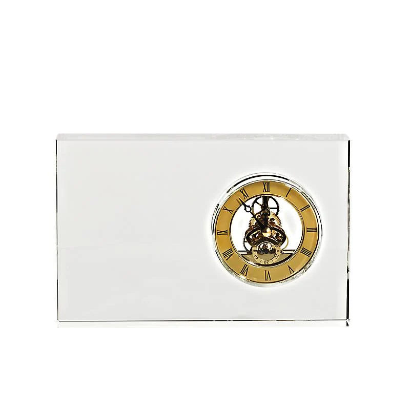Bild von Glasblockuhr gold 23cm