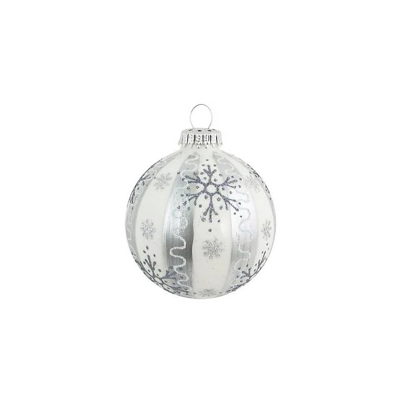 Bild von Baumschmuck weiß/silber Schneeflocke (8cm)