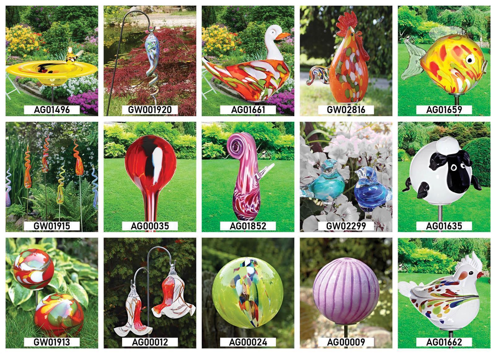 Bild von Kugelfisch mit Stab Gartenflair 17,5cm rot/orange