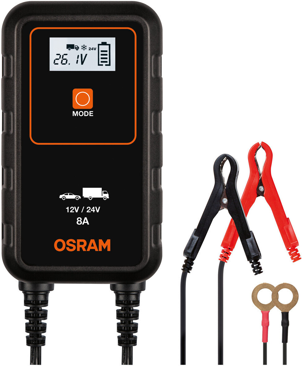 Bild von Osram Intelligentes Ladegerät BATTERYcharge 908 Autobatterie-Ladegerät (Akkutest, Auffrischen, Regenerieren, Batterieprüfung)