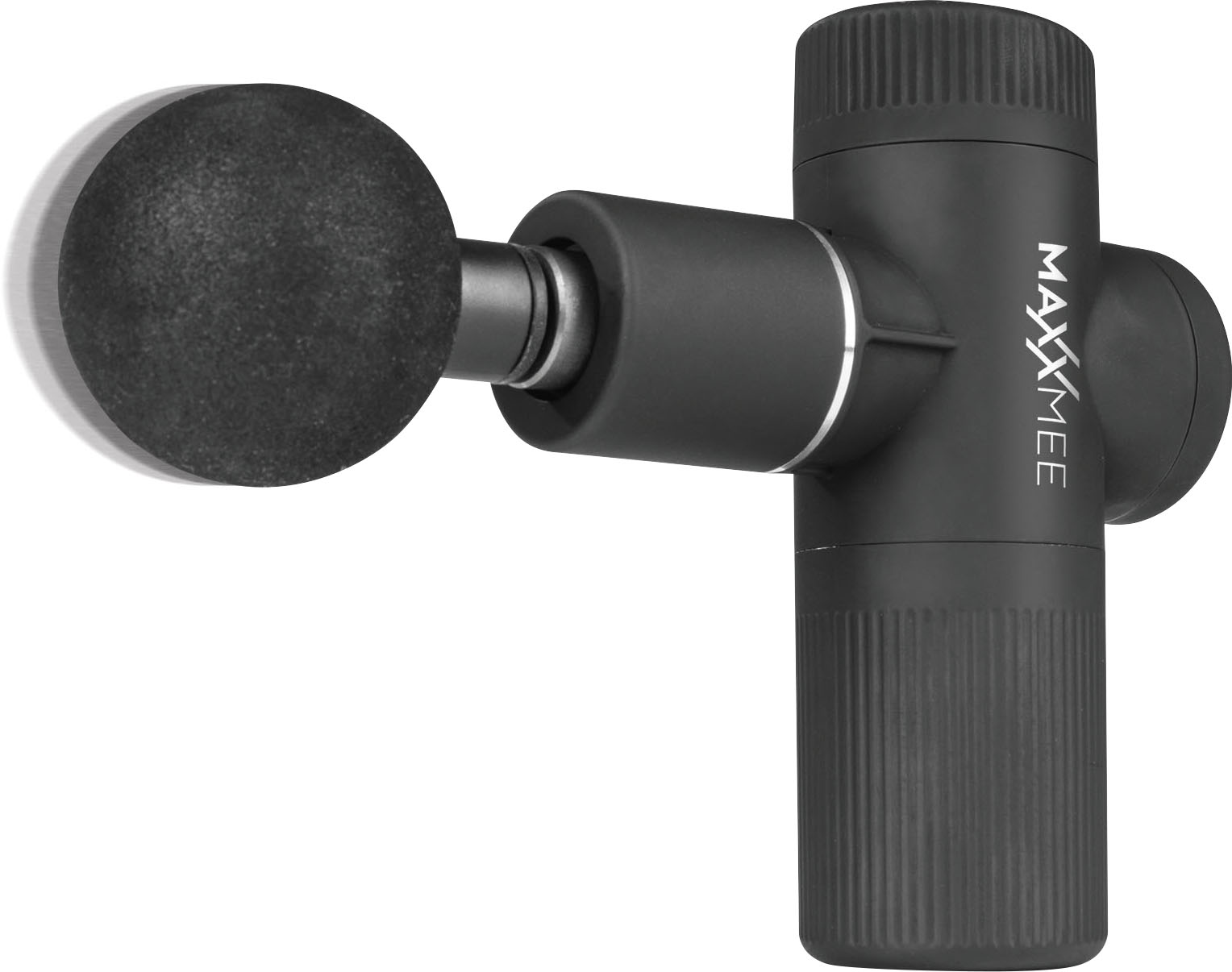 Bild von MAXXMEE Mini Massage Gun Pro, 6 Leistungsstufen mit Power-Boost, 4 verschiedene Aufsätze, mit praktischer Aufbewahrungstasche, schwarz