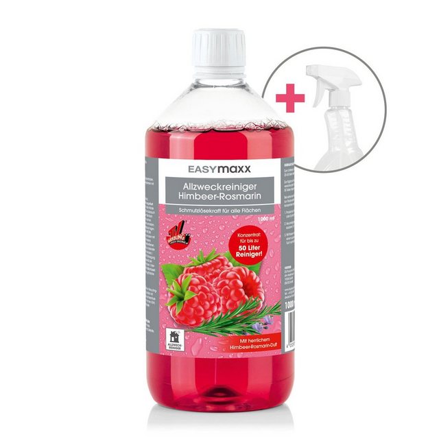 Bild von EASYmaxx Zitrone / Himbeere 1000ml inkl. Sprühflasche Reinigungskonzentrat (hygienische Reinigung, kraftvolle Rezeptur)
