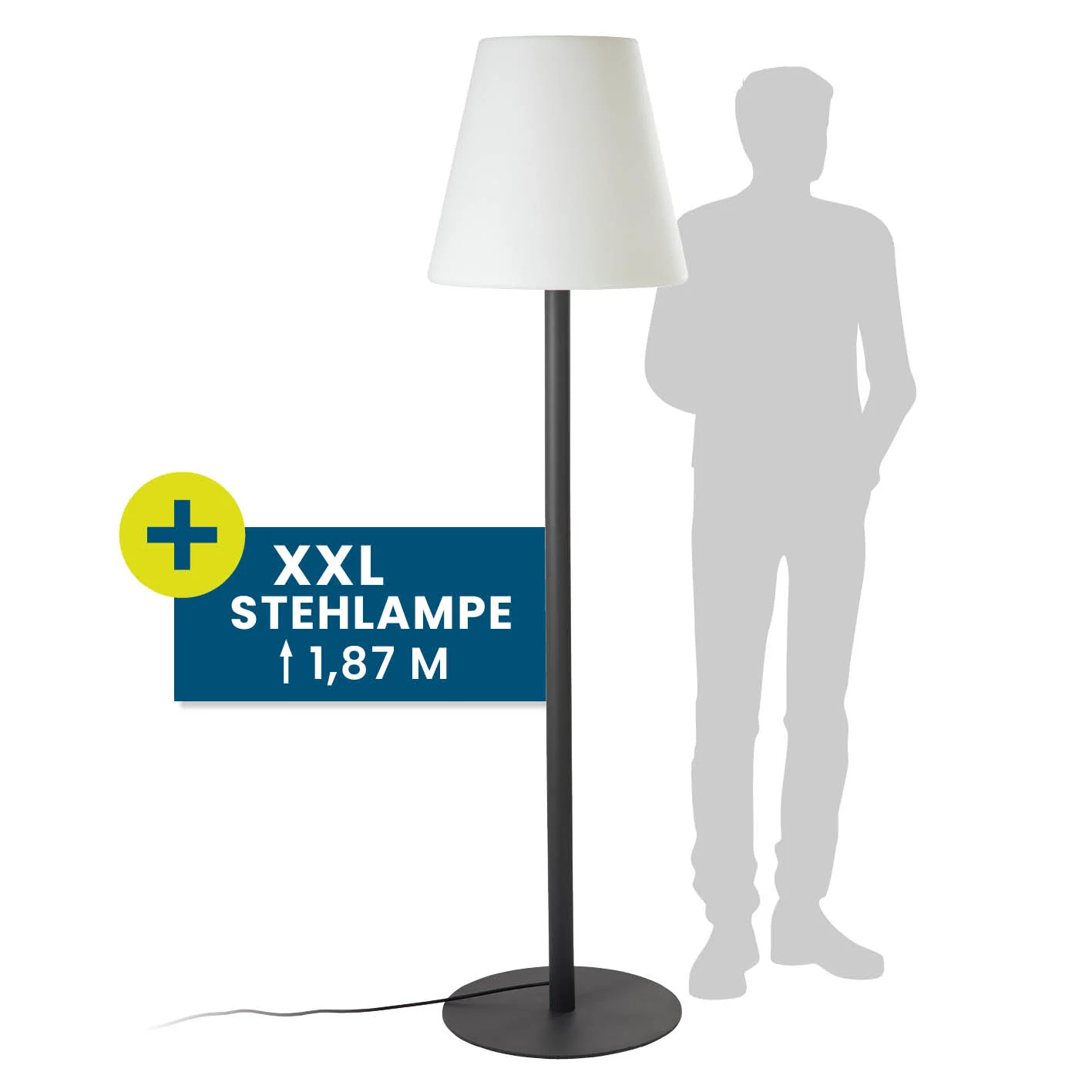 Bild von Hoberg Gartenleuchte Outdoor LED-Standleuchte dimmbar - 187 cm, Indoor und Outdoor, Dimmbar 3-Stufen, Wetterbeständig IP44