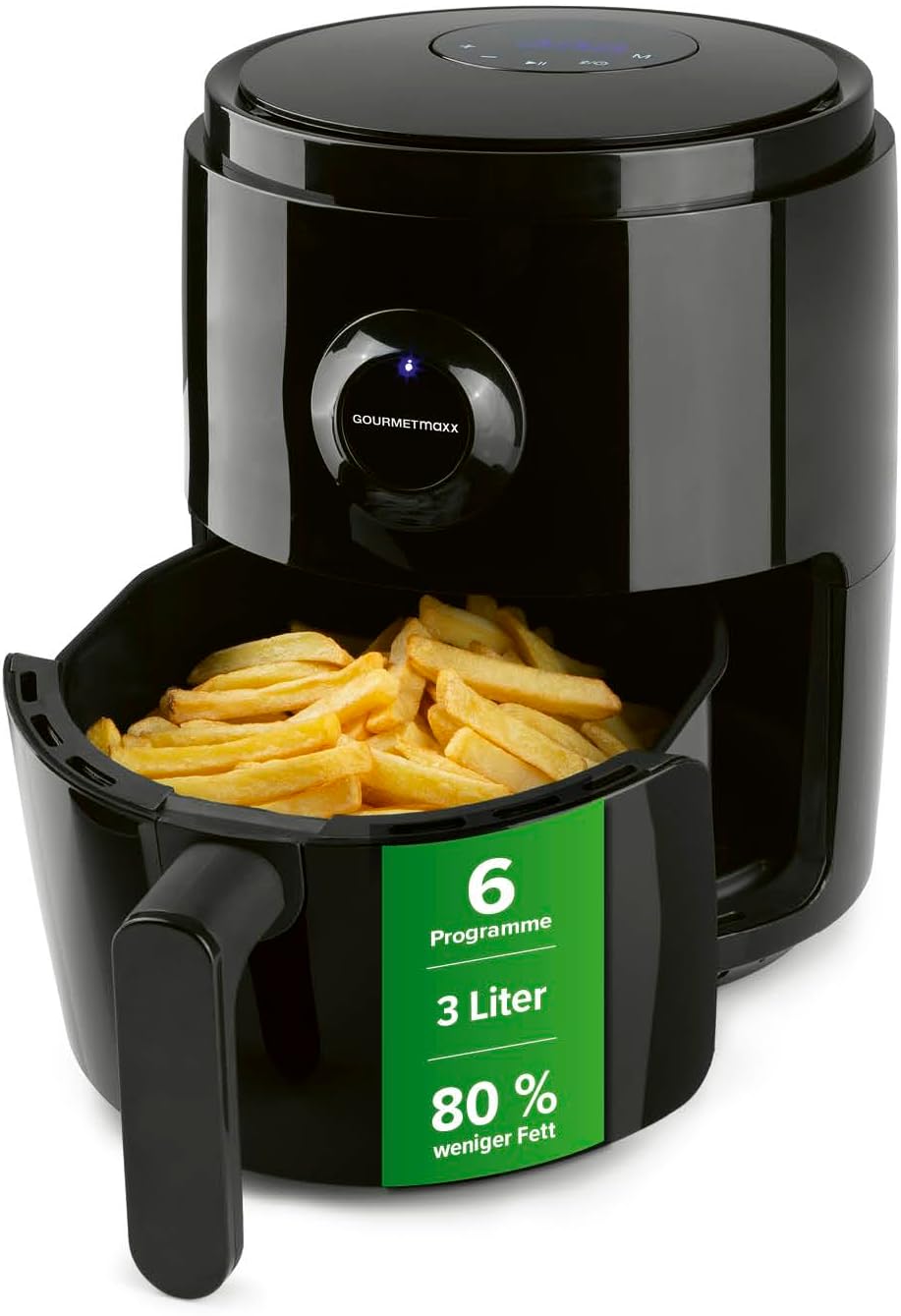 Bild von GOURMETmaxx Digitale Heißluftfritteuse XL 6,2 L | Airfryer mit Timerfunktion & Touchdisplay | geruchsarm, fettarm & energiesparend frittieren – nahezu ohne Öl | 8 Programme | 1500 W